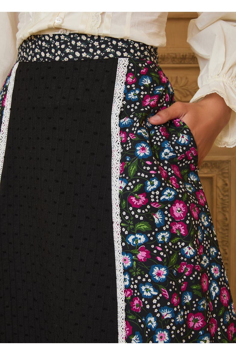 Melissa Vintage Style Cotton Maxi Skirt, ModCloth x Gunne Sax, Alternate, color, Enchanting Bloom
