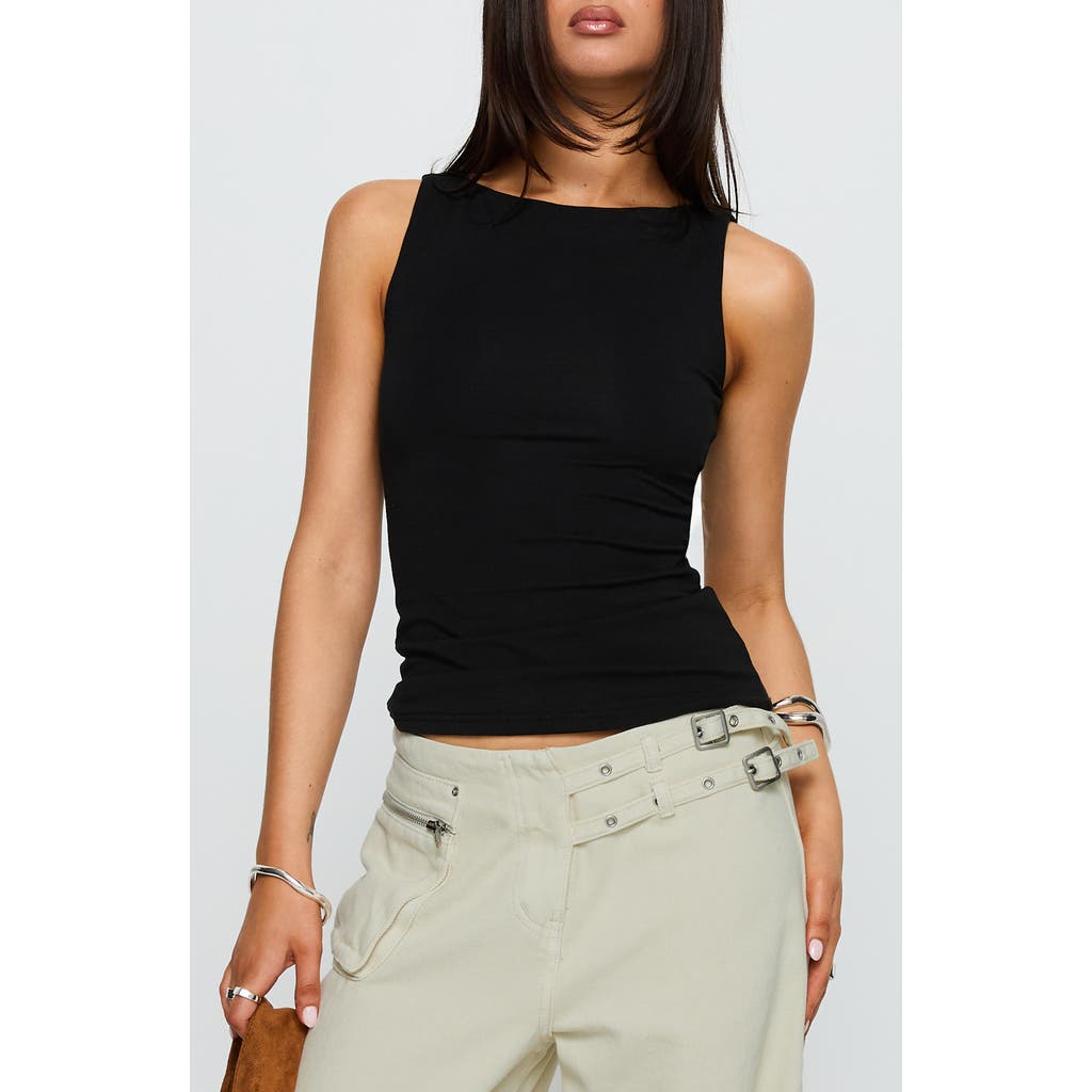 Princess Polly Lose Your Number Jersey Tank In Black