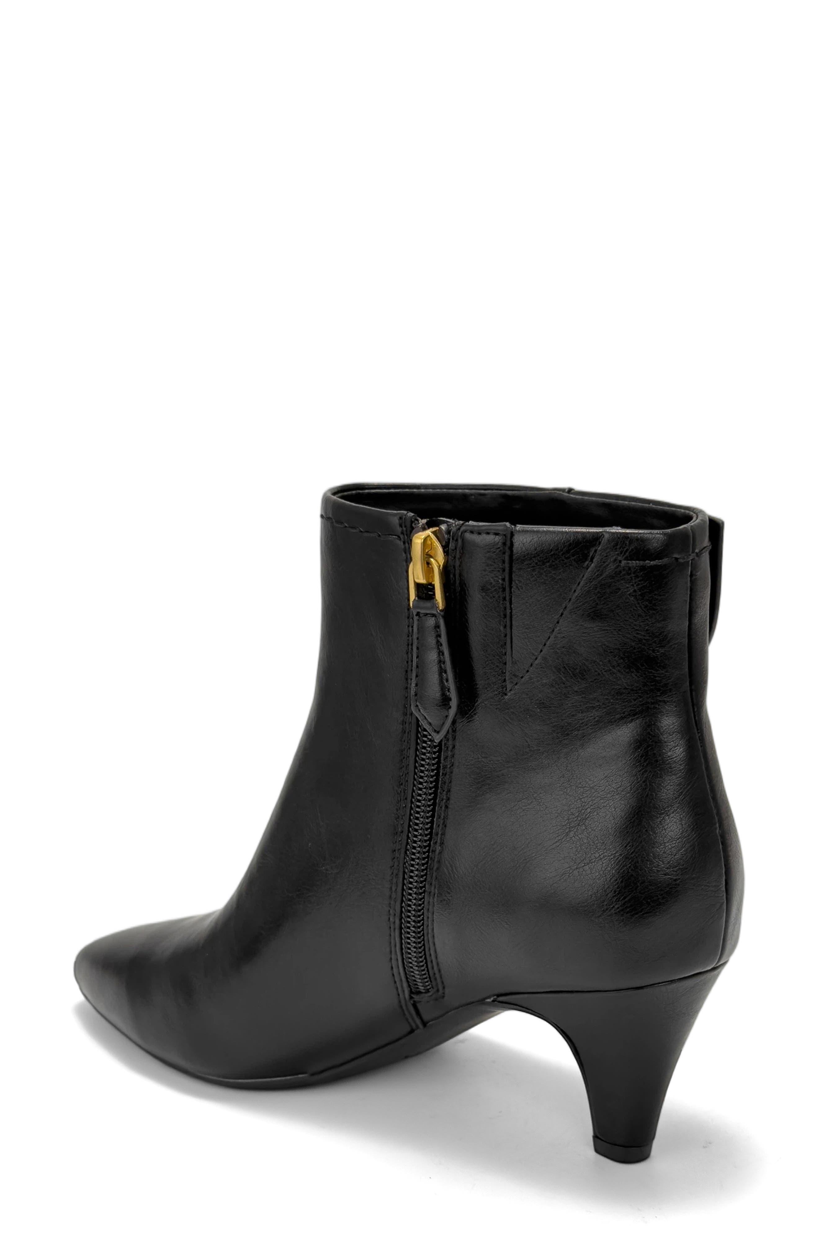 Laurie Faux Leather Bootie, Alternate, color, BLACK