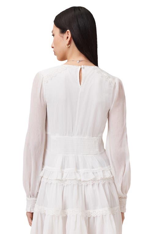 Allsaints Zora Long Sleeve Minidress In White