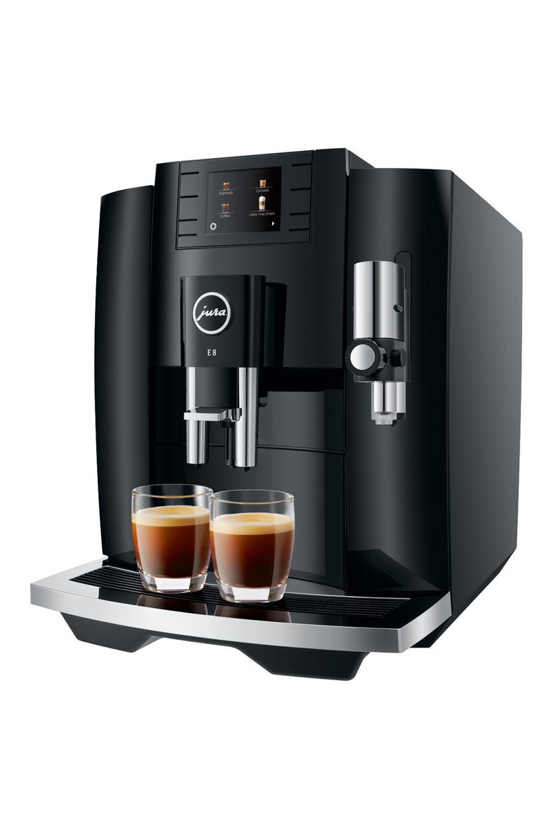 E8 Automatic Coffee Machine, Main, color, BLACK