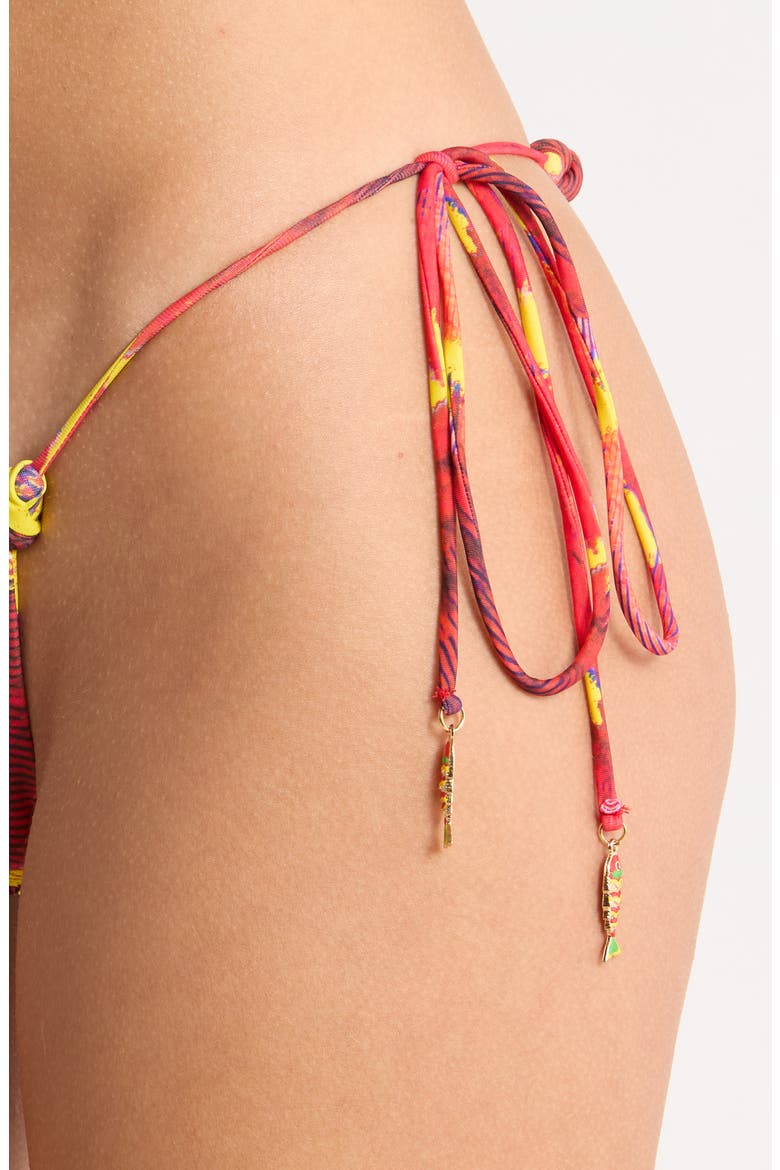 Diamante Crystal Embellished Side Tie Bikini Bottoms, Alternate, color, MULTI