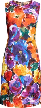 Dolce&Gabbana Abstract Floral Print Sleeveless Sheath Dress