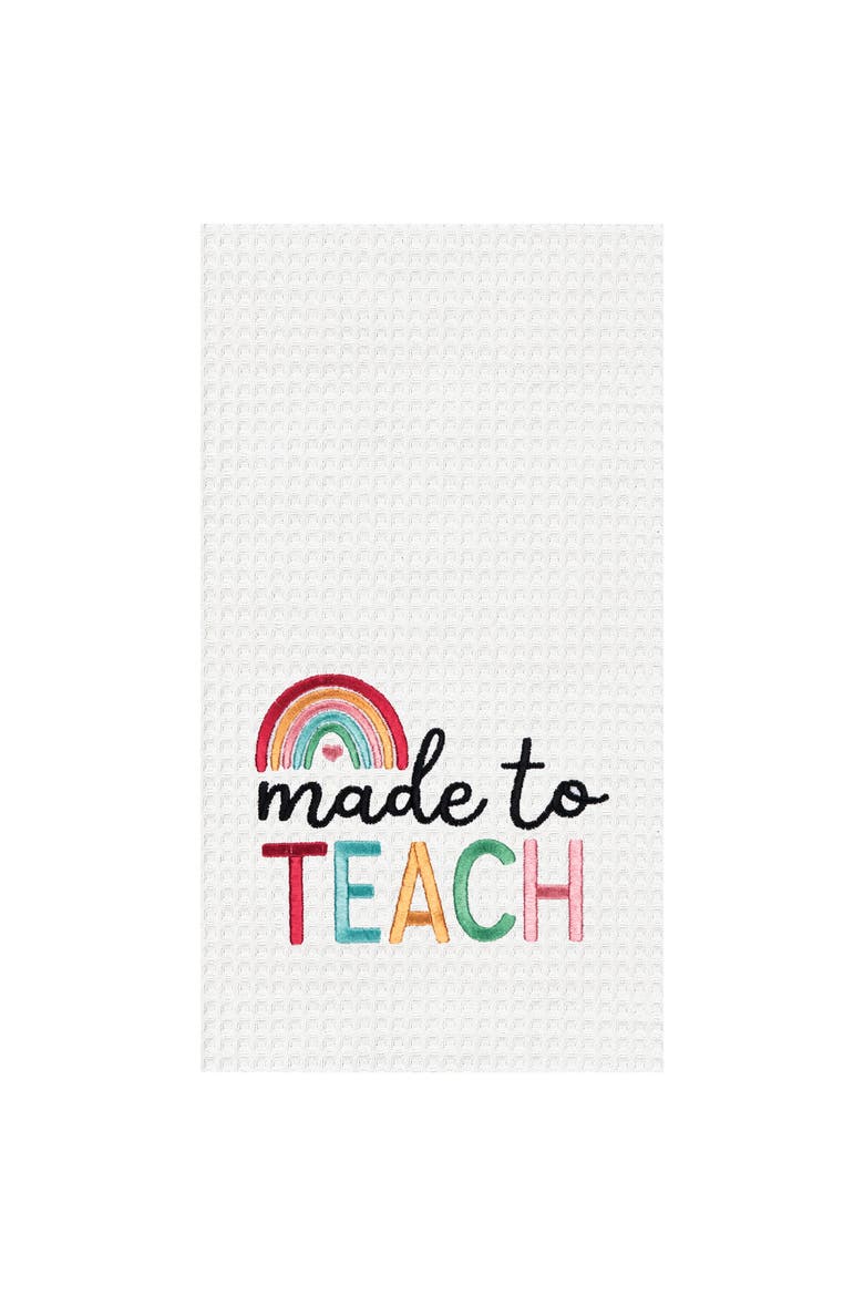 Made to Teach Kitchen and Bathroom Embroidered Waffle Hand Towel, Main, color, Red