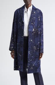 Lafayette 148 New York Soft Shoulder Metallic Jacquard Coat