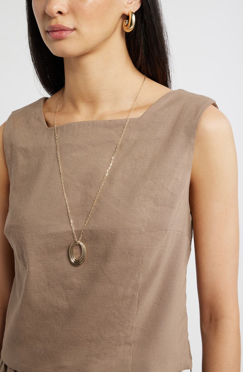 Nordstrom Linen Blend Shell Top, Alternate, color, Brown Lentil