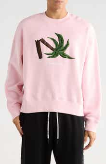 Palm Angels Broken Palm Cotton Blend Sweatshirt