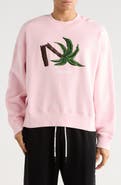 Palm Angels Broken Palm Cotton Blend Sweatshirt