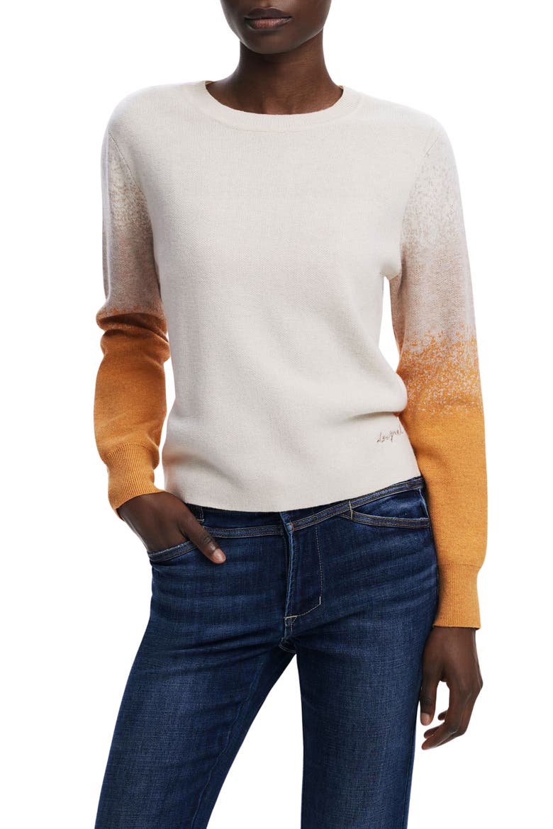 Ombré Crewneck Sweater, Main, color, BEIGE
