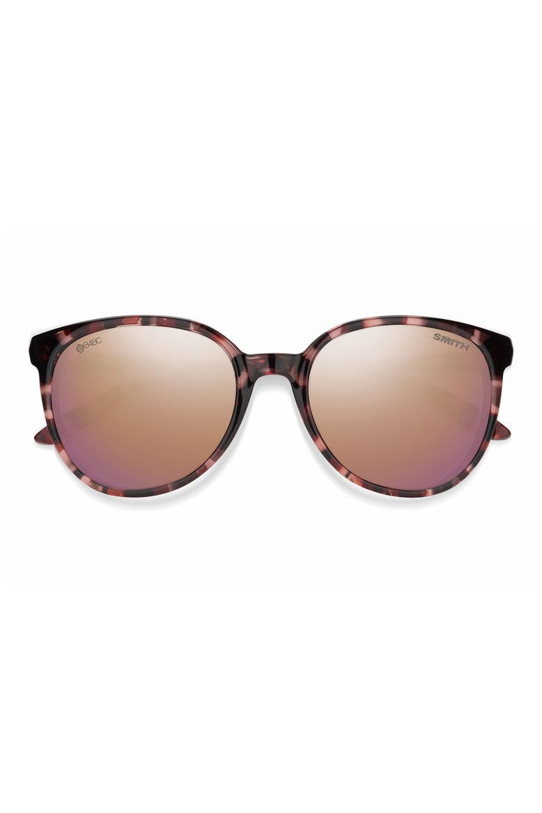 Cheetah 54mm Polarized Round Sunglasses, Main, color, ROSE TORTOISE / ROSE GOLD