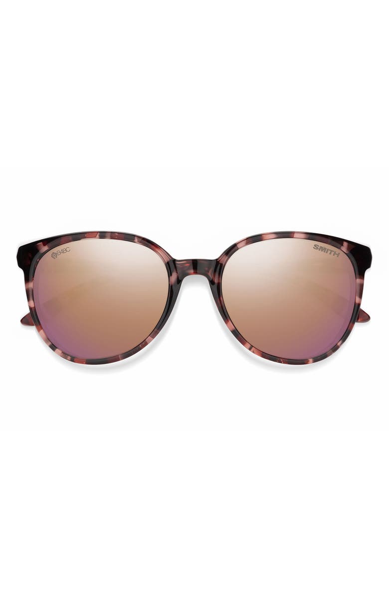 Smith Cheetah 54mm Polarized Round Sunglasses, Main, color, Rose Tortoise / Rose Gold