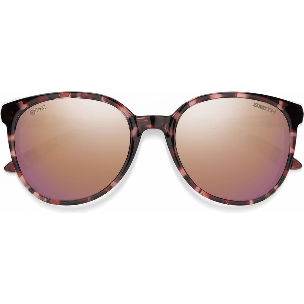 Smith Cheetah 54mm Polarized Round Sunglasses In Rose Tortoise/rose Gold
