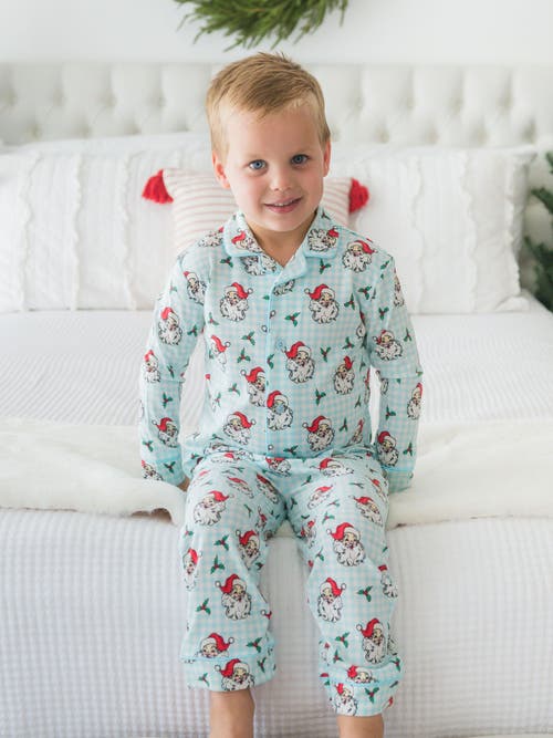 Rufflebutts Gender Inclusive Button Up Pajama Set In Blue