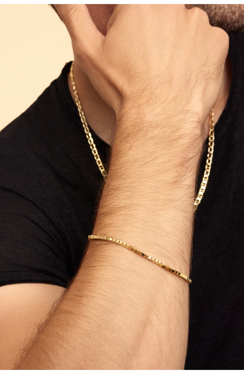 Oradina 14K Gold Bodega Box Bracelet, Alternate, color, Yellow Gold