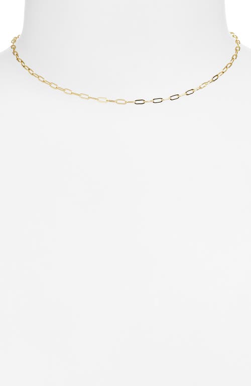 The Sis Kiss Mini Paperclip Chain Necklace In Gold