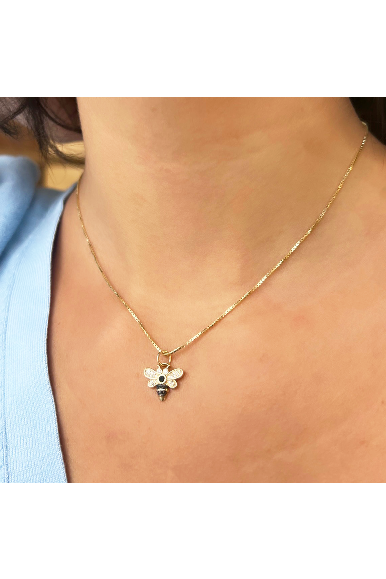 Black Diamond Bee Charm, Alternate, color, Black Diamond