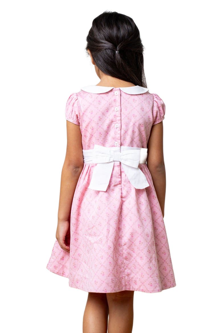 Girls' Organic Sateen Peter Pan Collar Dress, Kids, Alternate, color, Pink Lattice Floral