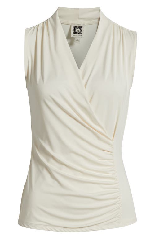 Anne Klein Shirred Faux Wrap Top
