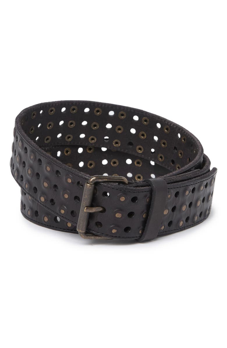 AllSaints Flat Strap Sanded Stud Belt, Main, color,
