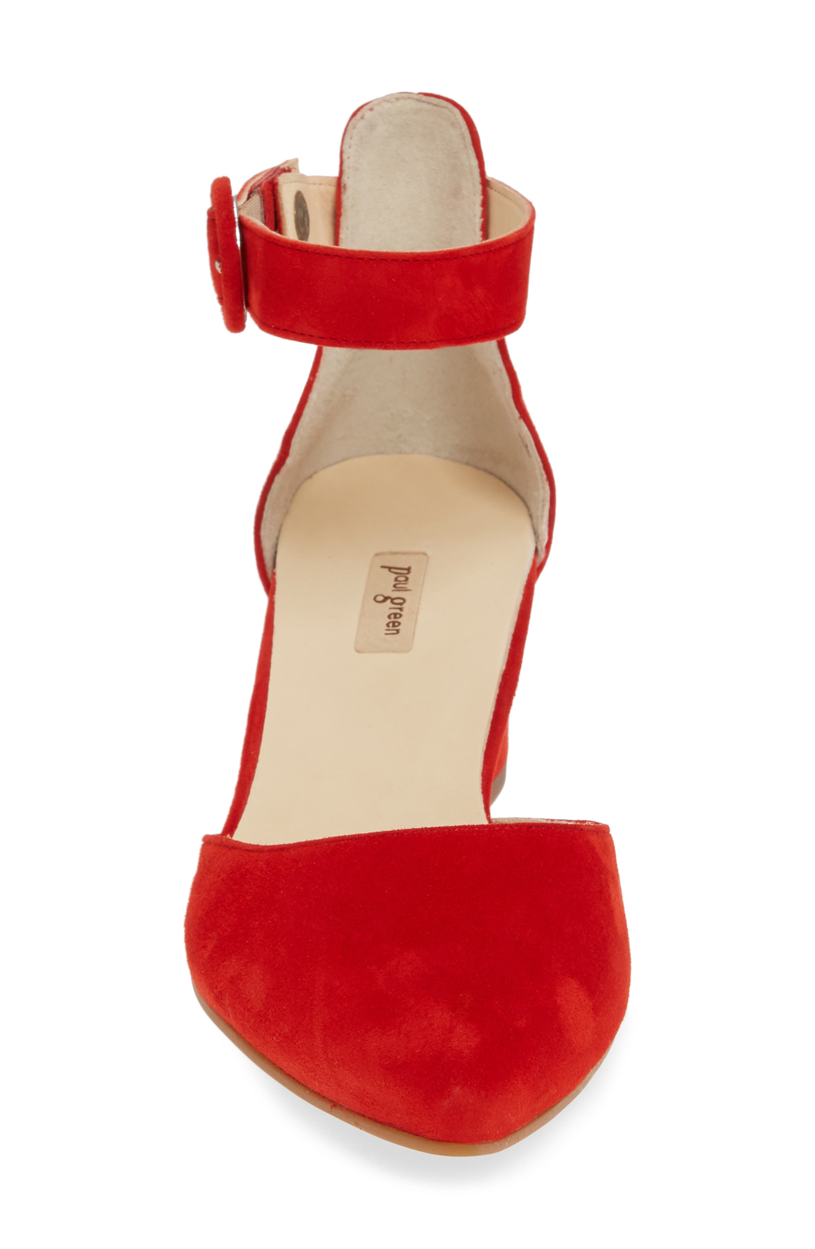 Annie Ankle Strap Pump, Alternate, color, RED SUEDE