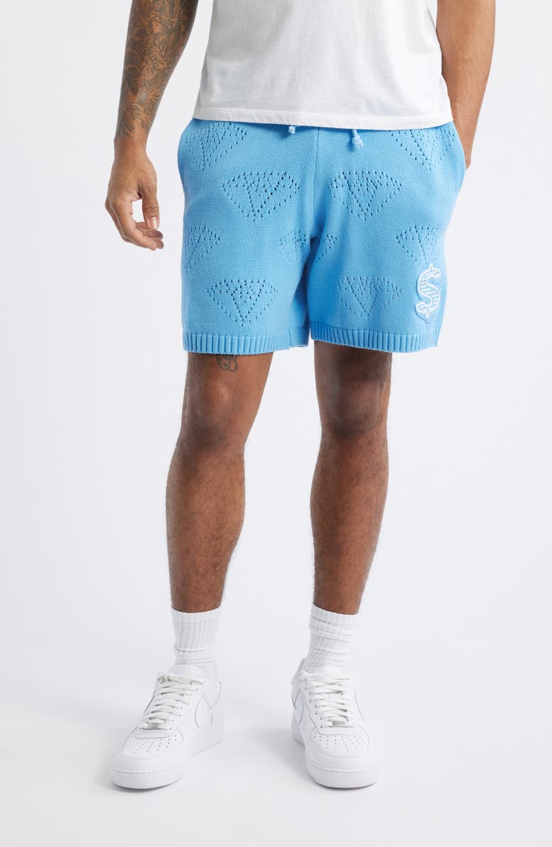 Billionaire Boys Club BB Cubic Cotton Pointelle Knit Drawstring Shorts, Main, color, 