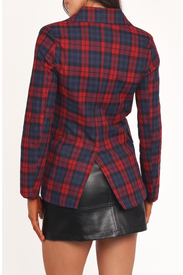 Juilette Plaid Double Breasted Blazer, Alternate, color, RED PLAID
