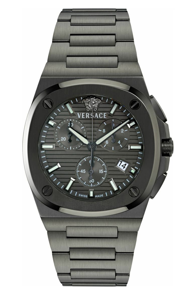 Tolomeo Chronograph Bracelet Watch, 40mm, Main, color, IP GUNMETAL