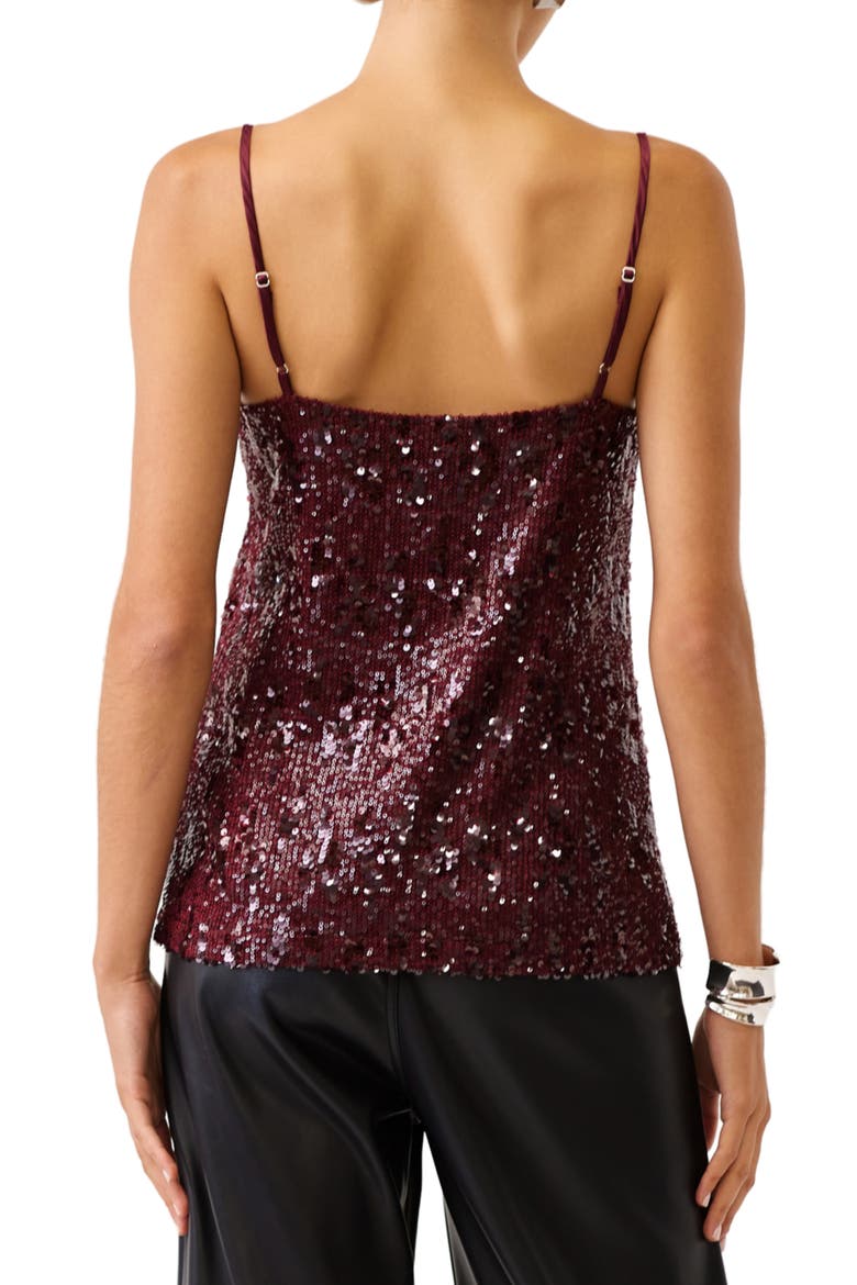 Leah Sequin Camisole, Alternate, color, MERLOT