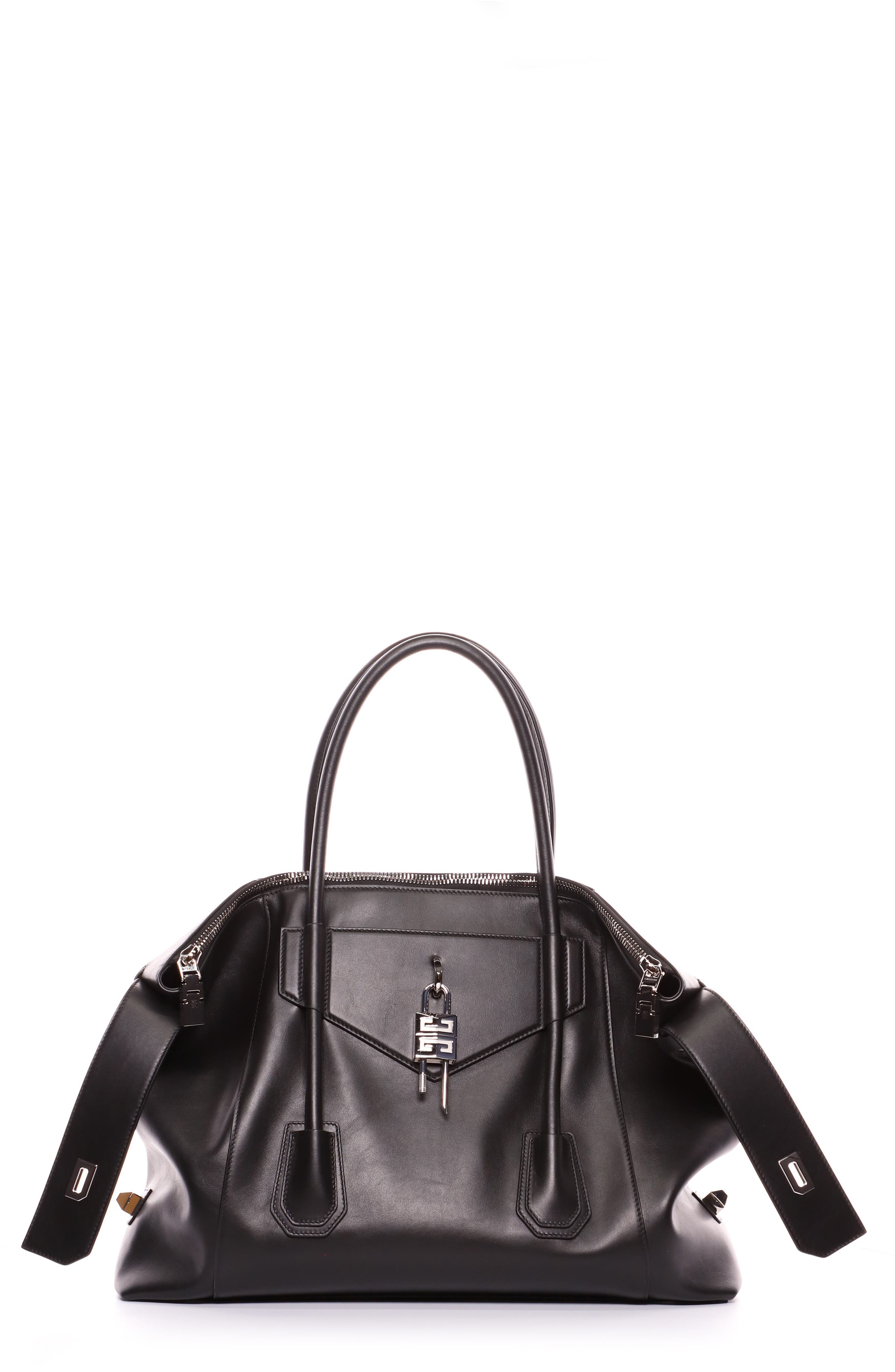 Givenchy Medium Antigona Lock Leather Tote, Main, color, 