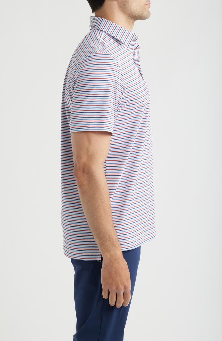 vineyard vines Stripe Sankaty Short Sleeve Performance Polo, Alternate, color, White/Hull Blu/Red