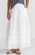 Lands' End Voile Tiered Eyelet Maxi Skirt