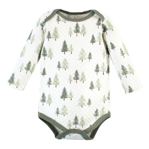 Hudson Baby Quilted Long-sleeve Cotton One-piece In Green