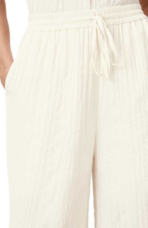Allsaints Womens Caramin Crinkled-texture Woven Trousers Gardenia Cream In Gardenia Cream