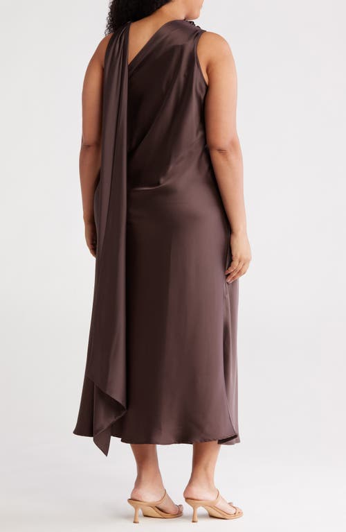 Renee C Scarf Neck One-shoulder Maxi Dress