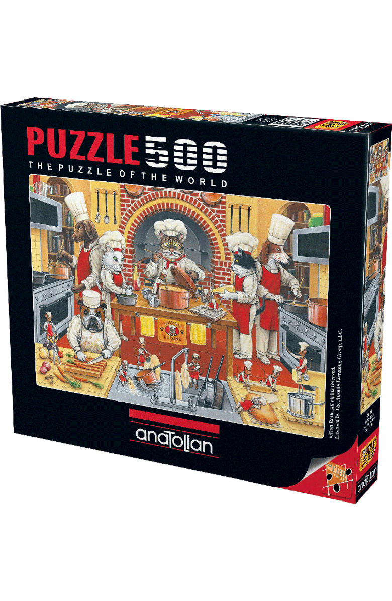 Anatolian Kool Kat Kuisine 500 piece Jigsaw Puzzle for Adults, Main, color, Multicolor