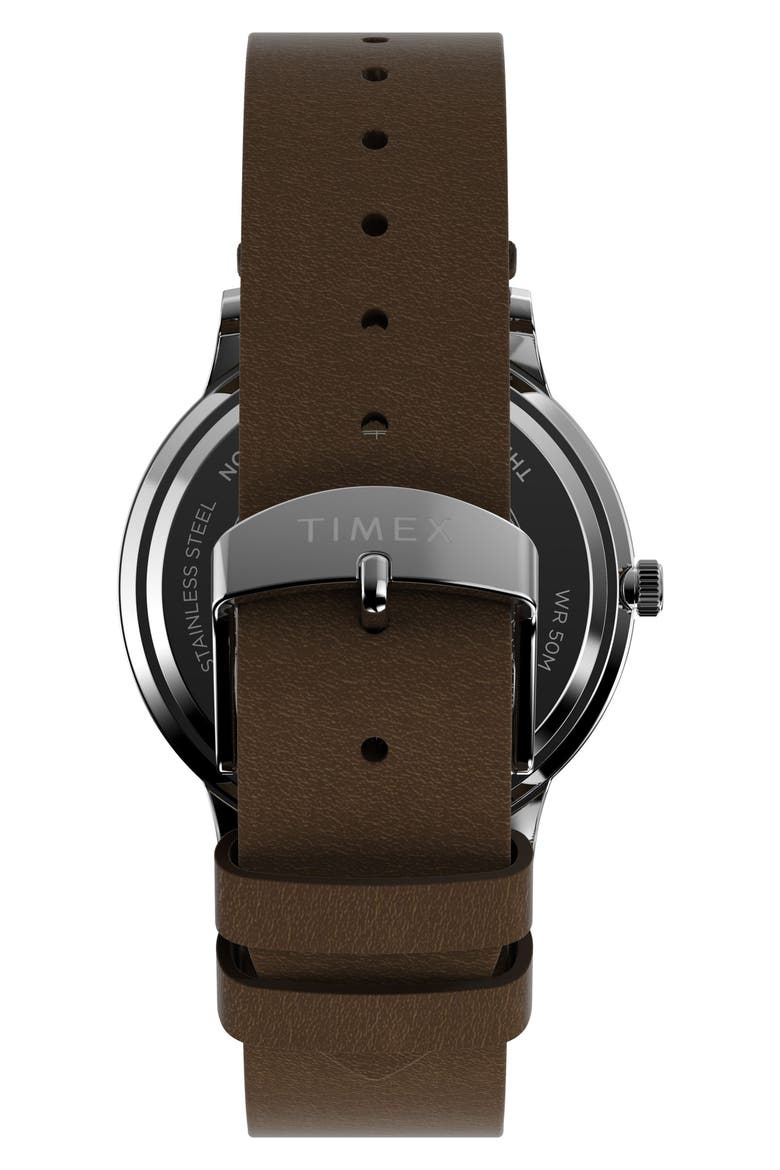 Waterbury Classic Leather Strap Watch, 40mm, Alternate, color, BROWN