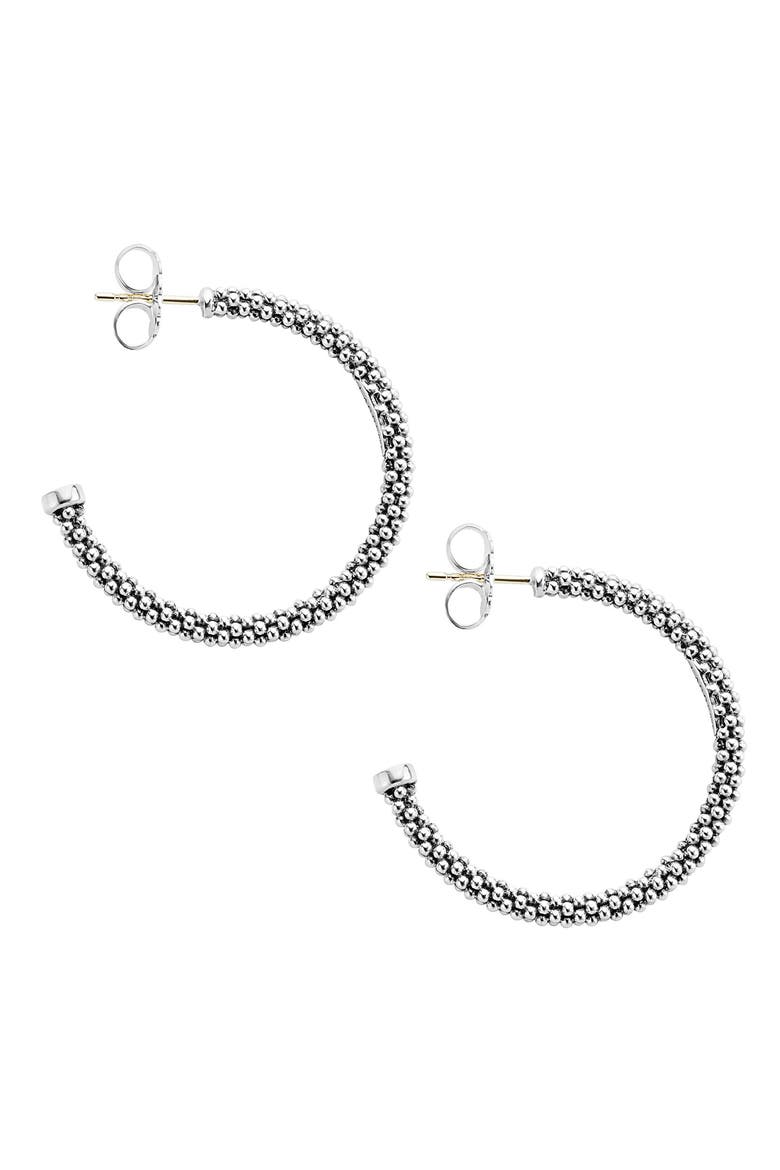 Caviar Hoop Earrings, Alternate, color, SILVER