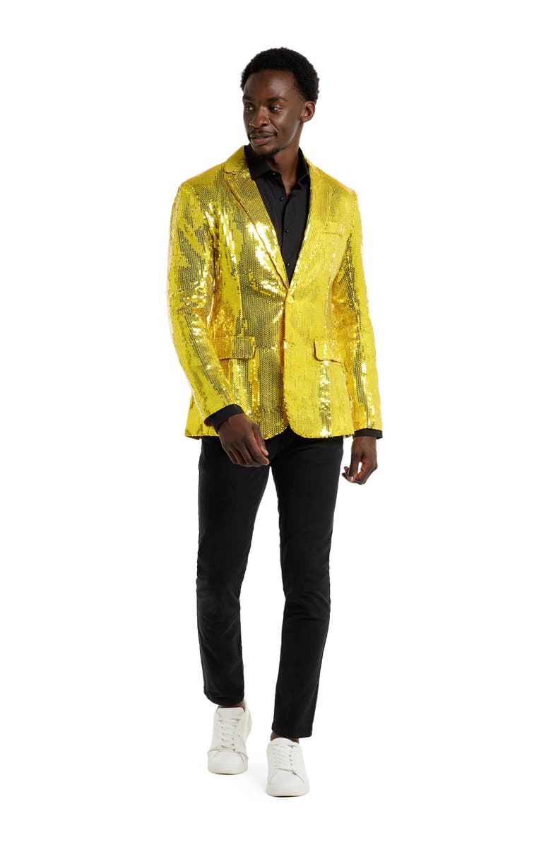 OppoSuits Sequin Yellow Blazer, Alternate, color, Yellow