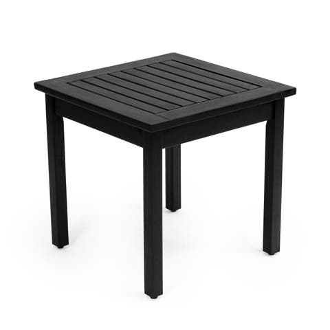 Archer 18.9" Modern Classic Square Slatted Solid Acacia Wood Indoor/Outdoor Adirondack Side Table