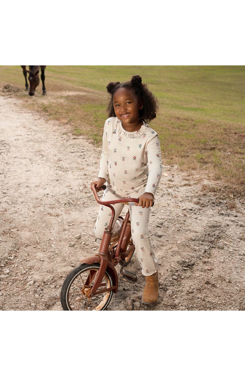 Modern Moments<sup>™</sup> by Gerber Ruffle Collar Top and Flare Pant Set, Alternate, color, Ivory