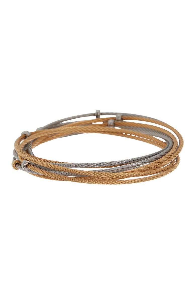 Interlocked Cable Bracelet Set, Alternate, color, 18KT WG