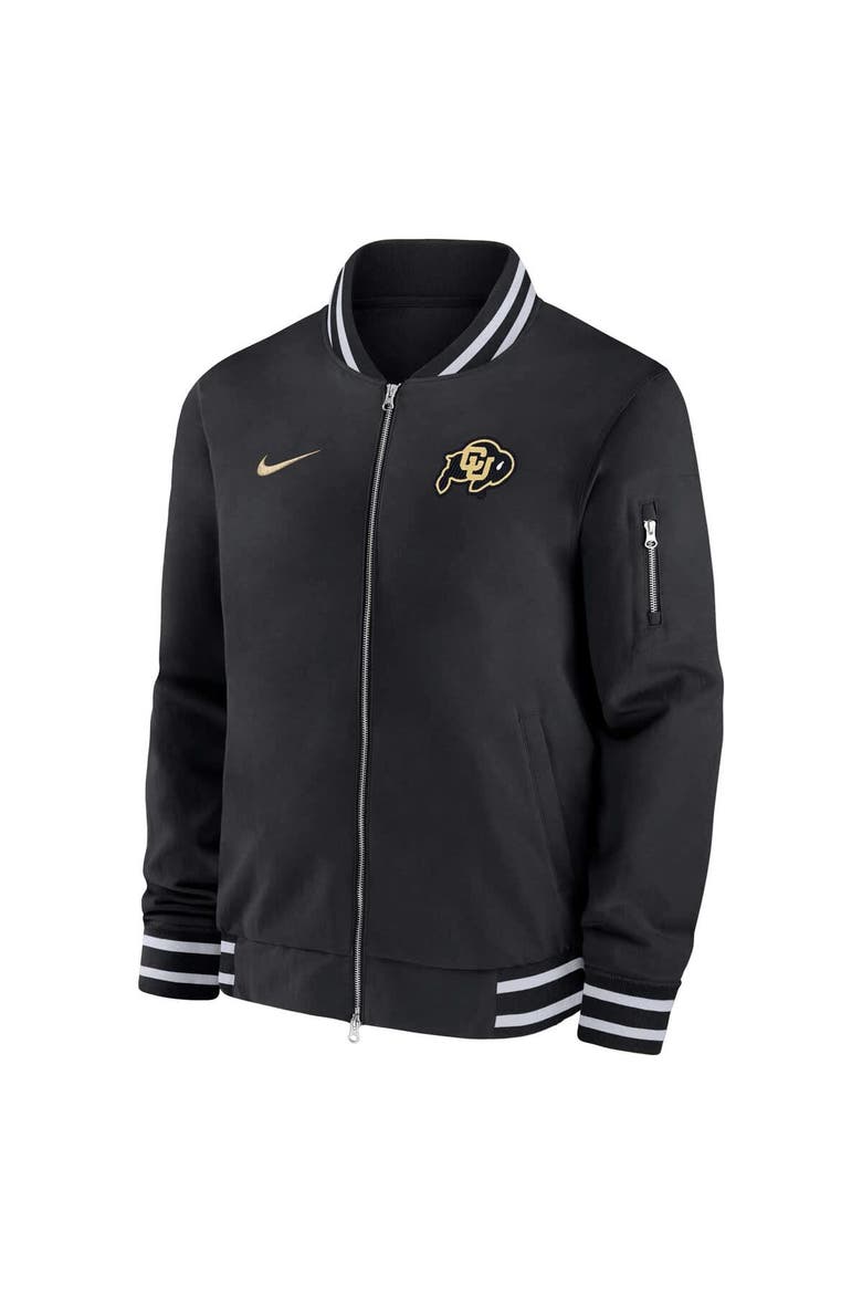 Men's Nike  Black Colorado Buffaloes Full-Zip Bomber Jacket, Main, color, Black