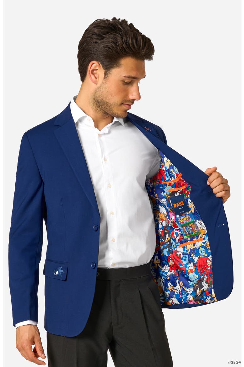 x Sonic the Hedgehog Daily Slim Fit Blue Sport Coat, Alternate, color, BLUE