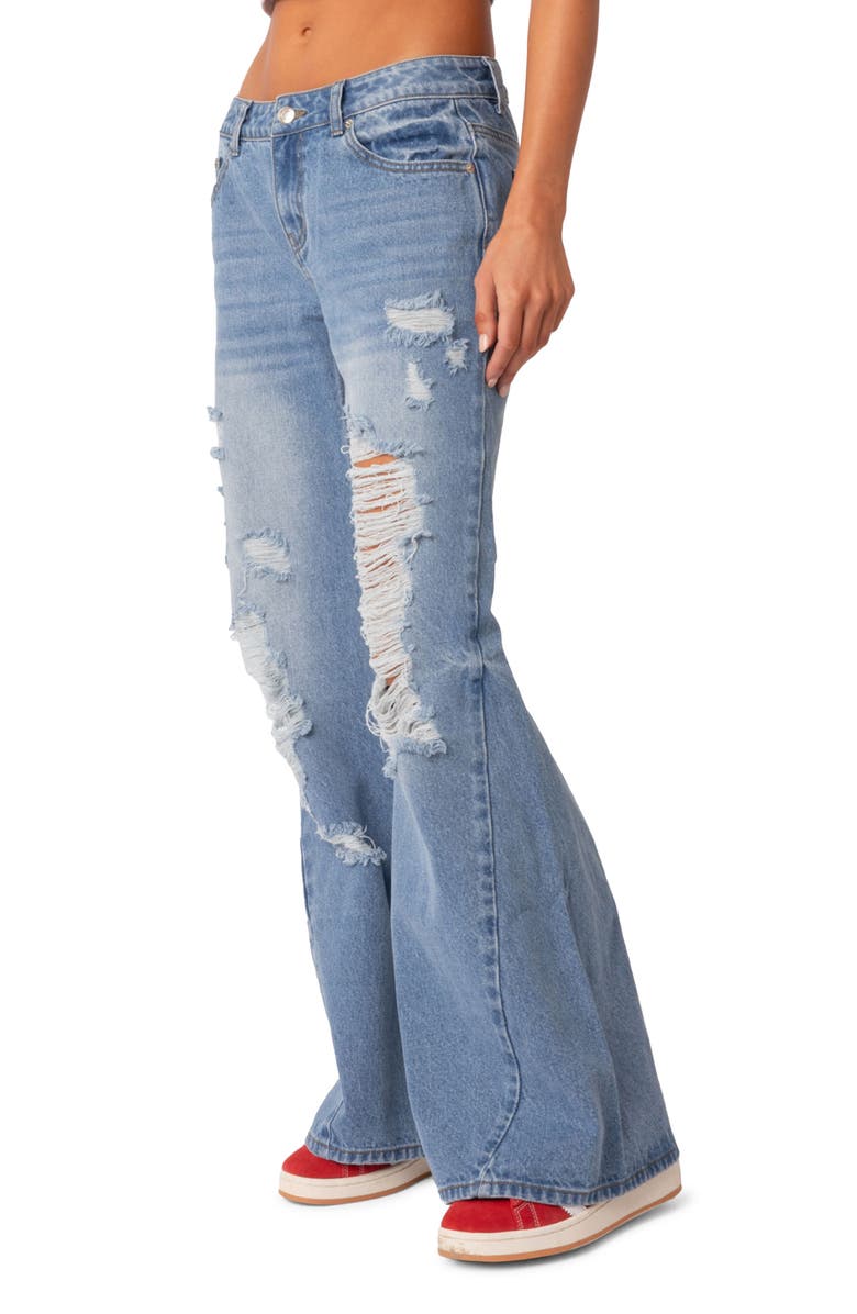 EDIKTED Distressed Wide Leg Jeans, Alternate, color, 