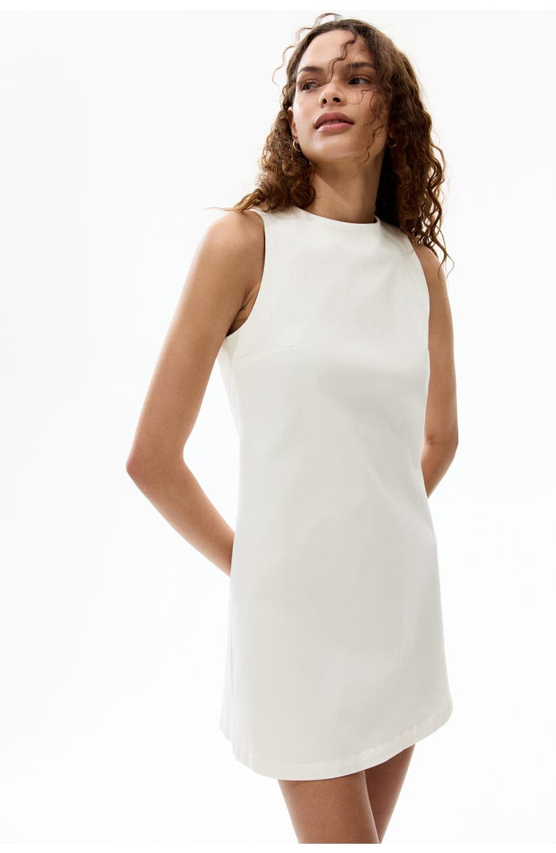 H&M Open-back twill dress, Main, color, Cream