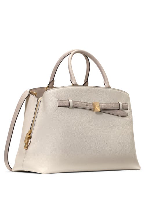 Kate Spade New York Deco Colorblock Pebble Leather Satchel In White