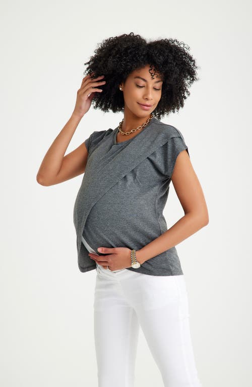 Accouchée Handy Crossover Short Sleeve Cotton Maternity/nursing Top