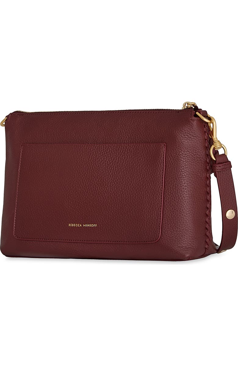 Rebecca Minkoff Darren Top Zip Leather Shoulder Bag, Alternate, color, Oxblood