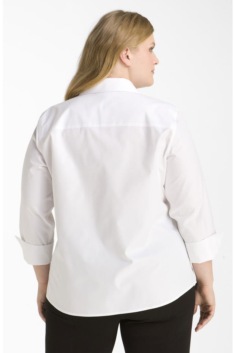 Wrinkle Free Shaped Shirt, Alternate, color, WHITE