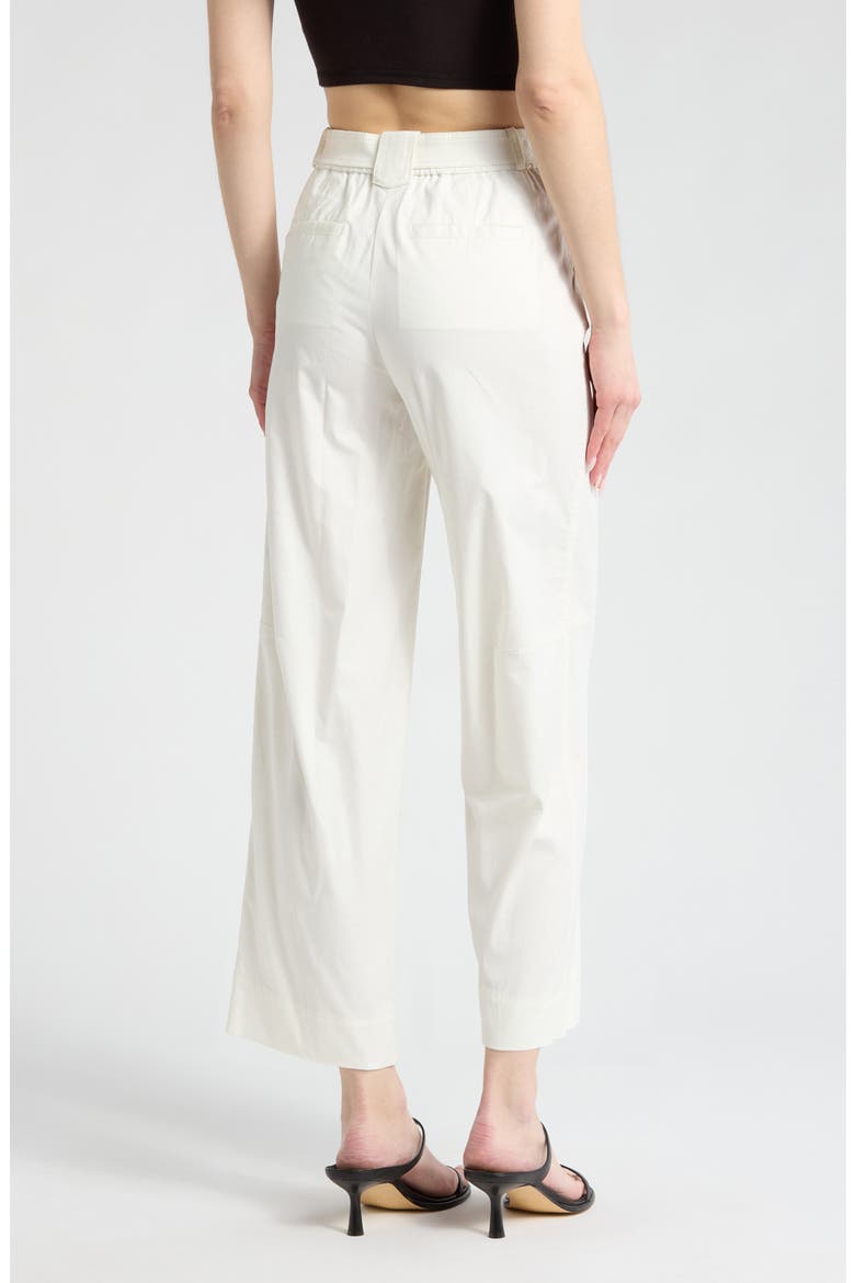 Jenny Belted Wide Leg Crop Pants, Alternate, color, WHITE